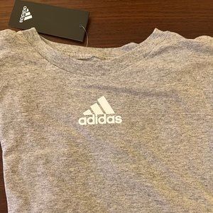 Adidas Youth Boys Short Sleeve Logo T-Shirt Size M Gray Logo NWT